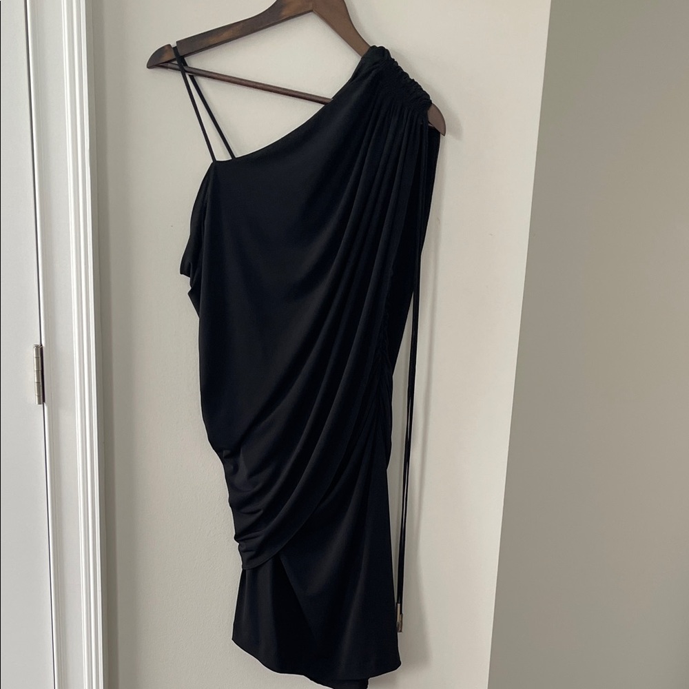 Halston Heritage One-Shoulder Black Dress